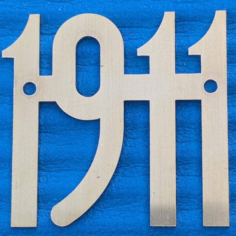 1911 Radiator Script – Brass – 2.25” tall