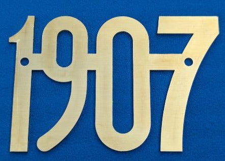 1907 Radiator Script – Brass – 2.25” tall