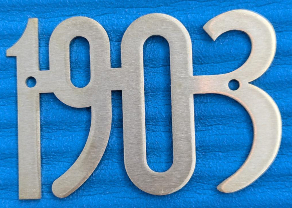 Brass Radiator Script 1903 Radiator Script – Brass – 2.25” tall – Brass Era Auto Parts