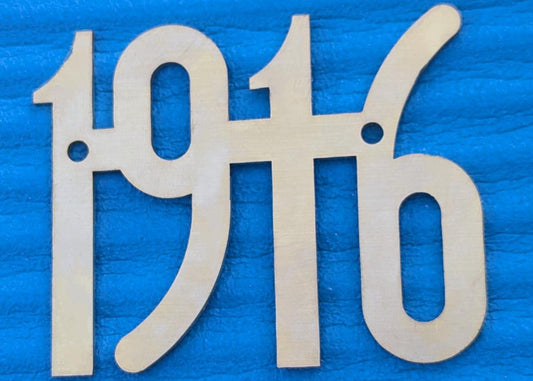 1916 Radiator Script – Brass – 2.25” tall