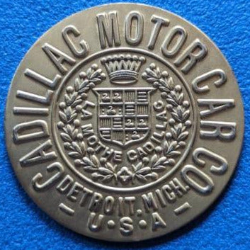 1906–1908 Cadillac Hubcap Inserts – Models K, M, S, T – "Cadillac Motor Car" Matte Nickel